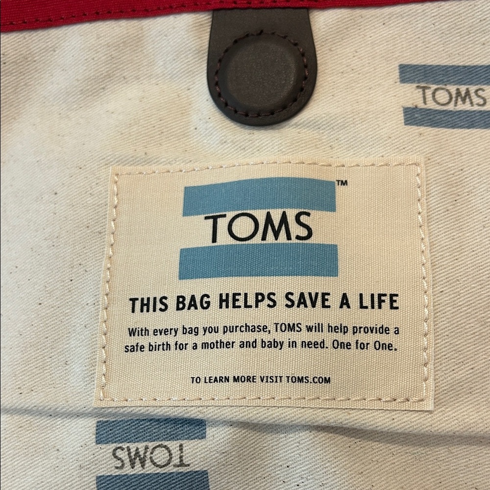 TOMS Trekker Utility Canvas Red and Brown Backpack - Picture 2 of 6